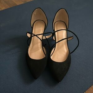 Lulus micro suede strappy heels in size 7.